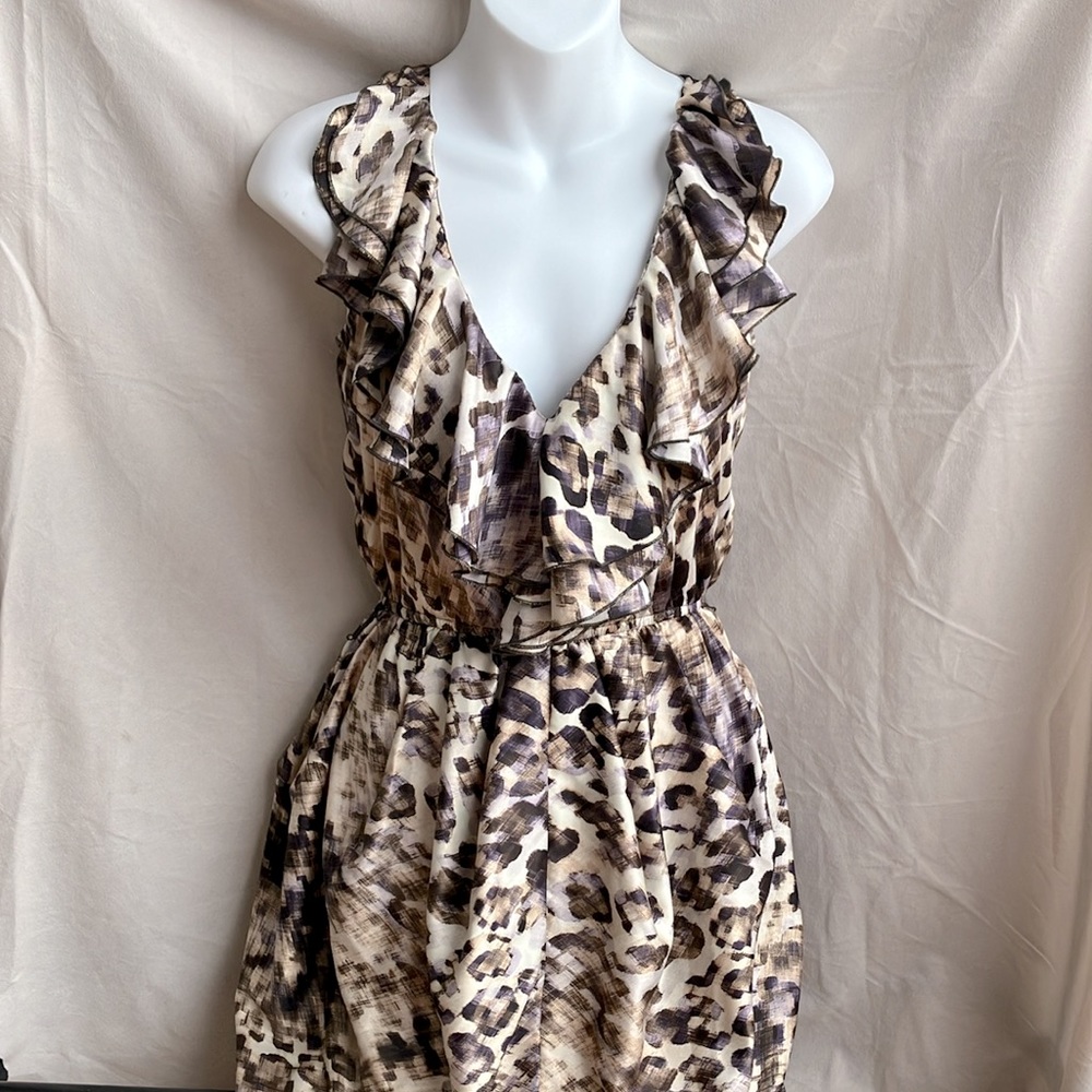 H&M | Leopard Print Ruffled Mini Dress - Picture 9 of 9
